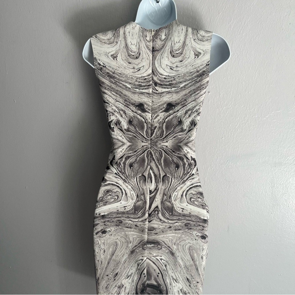 Zara Bloggers Favorite Marblee Printed Midi Scuba Dress Small - Picture 14 of 16